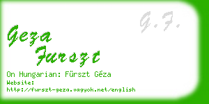 geza furszt business card